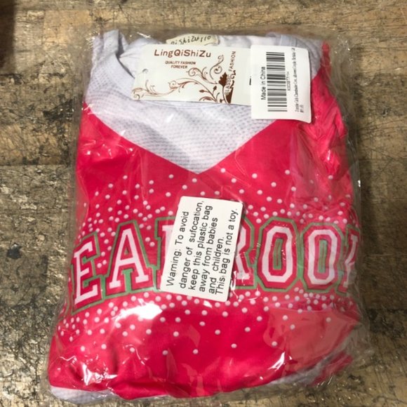 NEW Girls Pink 2 Piece Cheerleading Costume - SIZE 48-10 (European 130 size) - Picture 2 of 9